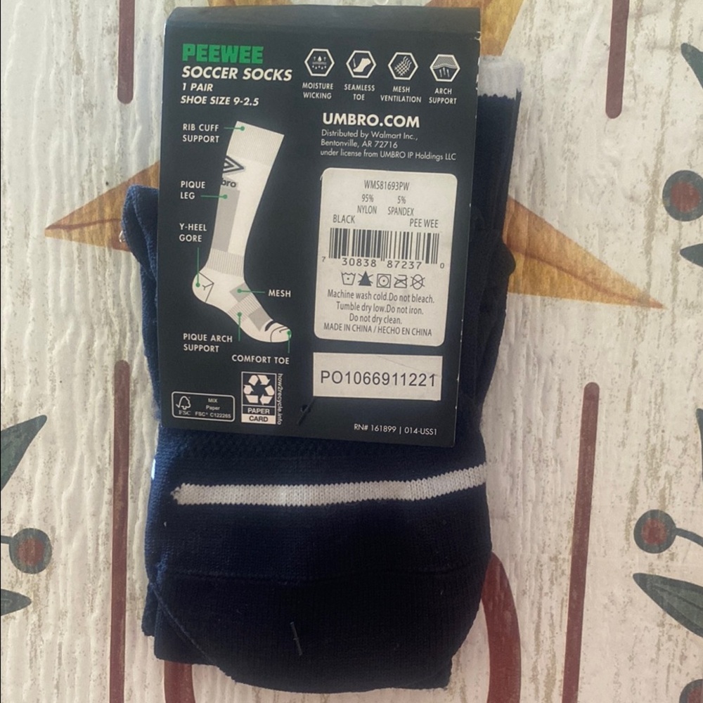 Umbro Navy and White Athletic Soccer Socks